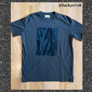 Vestige Men’s Charcoal Gray/Black Abstract Black/Blue Graphic Print Tee Sz L